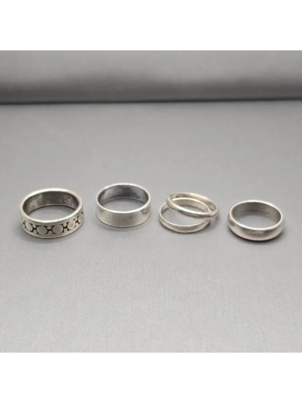 Sterling Silver Ring Lot Stackable Bands Assorted Sizes 5.75 to 8 15.24g